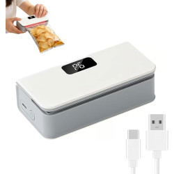 USB-C Rechargeable Mini Bag Sealer with Cutter – 2-in-1 Portable Heat Sealer for Food Storage Bags with Magnetic Base & 6 Heat Levels