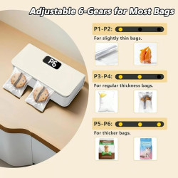 USB-C Rechargeable Mini Bag Sealer with Cutter – 2-in-1 Portable Heat Sealer for Food Storage Bags with Magnetic Base & 6 Heat Levels
