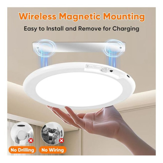 No Wiring, No Hassle – Rechargeable Motion Sensor Ceiling Light with Remote