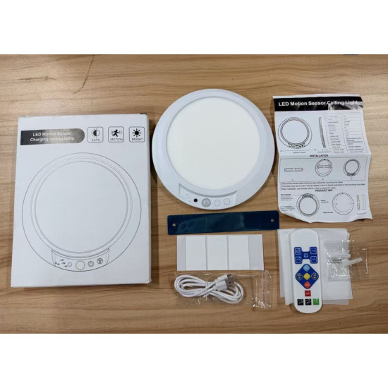 No Wiring, No Hassle – Rechargeable Motion Sensor Ceiling Light with Remote