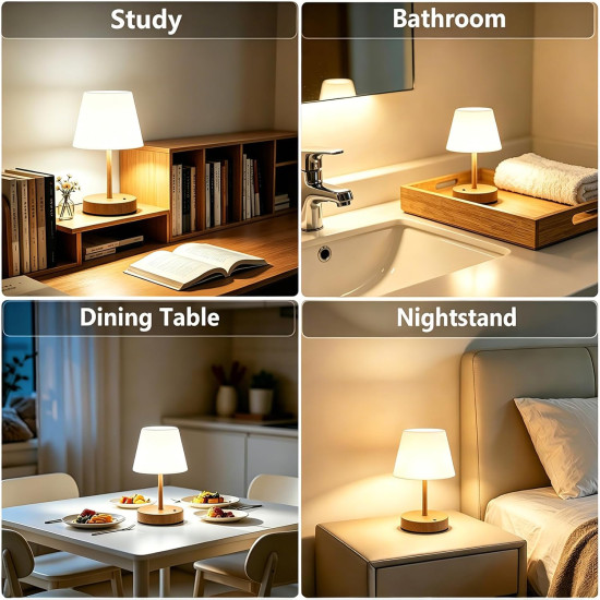 Rechargeable Waterproof Table Lamp – Cordless LED Touch Lamp with 3-Color Dimming & 4000mAh Battery