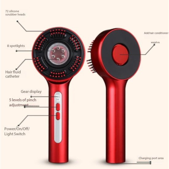 Massage, Nourish & Strengthen Your Hair – Red Light Therapy Electric Hair Brush