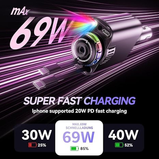 Retractable Car Charger with Starlight Retractable Car Charger with Starlight