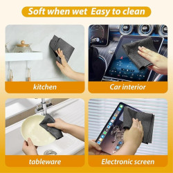 Reusable Lint-Free Microfiber Cleaning Cloth for Glass, Mirrors, Windows & Cars