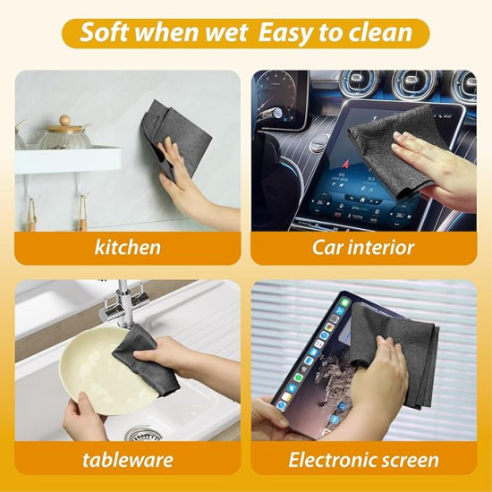 Reusable Lint-Free Microfiber Cleaning Cloth for Glass, Mirrors, Windows & Cars