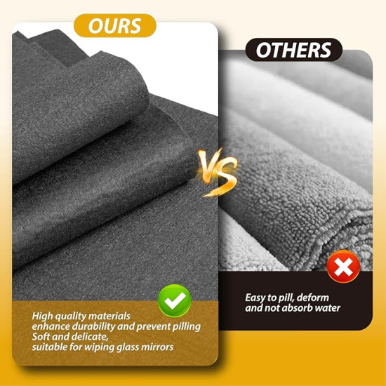 Reusable Lint-Free Microfiber Cleaning Cloth for Glass, Mirrors, Windows & Cars