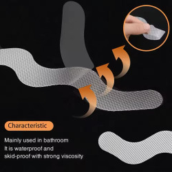 S-Shaped Self-Adhesive Anti-Slip Strips – Waterproof Safety Grip Tape for Stairs, Bathrooms & Floors (6pcs)