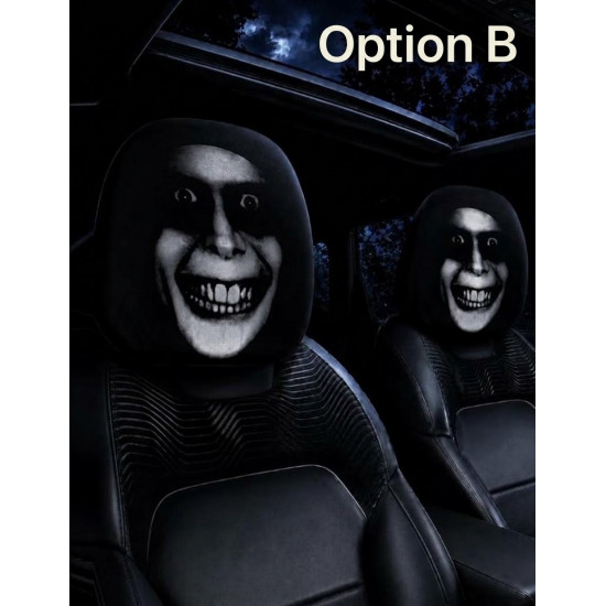 Scary Car Headrest Covers (2-Pack) – Universal Horror Car Seat Covers for Halloween, Cosplay & Spooky Vehicle Decor