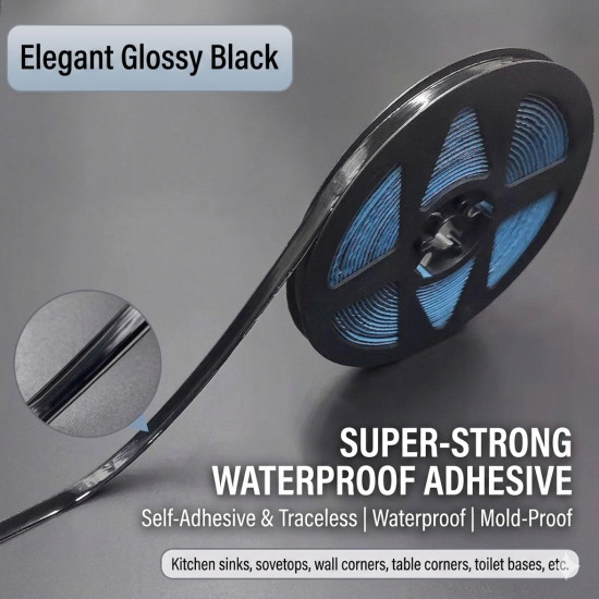 Caulking Trim Strip, 20FT Corner Peel and Stick Wall Molding Edging Waterproof Self-Adhesive Trim Caulk Strip for Sink Countertop Toilet Tile TubSelf