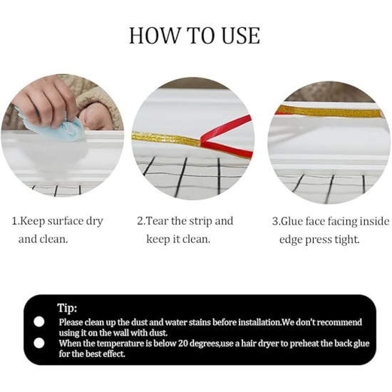 Caulking Trim Strip, 20FT Corner Peel and Stick Wall Molding Edging Waterproof Self-Adhesive Trim Caulk Strip for Sink Countertop Toilet Tile TubSelf