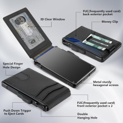 Slim, Secure & Built for Everyday Carry – Minimalist RfID Pop-Up Wallet for Men