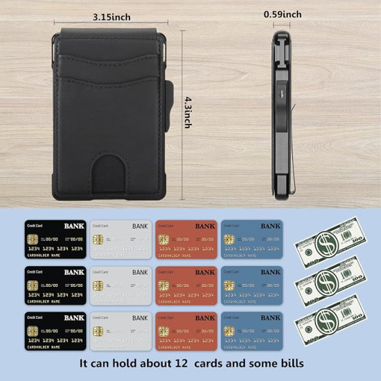 Slim, Secure & Built for Everyday Carry – Minimalist RfID Pop-Up Wallet for Men