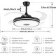 42" Smart Bluetooth Ceiling Fan with Retractable LED Lights, Remote Control & RGB Music Speaker 