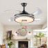 42" Smart Bluetooth Ceiling Fan with Retractable LED Lights, Remote Control & RGB Music Speaker 
