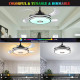42" Smart Bluetooth Ceiling Fan with Retractable LED Lights, Remote Control & RGB Music Speaker 