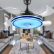 42" Smart Bluetooth Ceiling Fan with Retractable LED Lights, Remote Control & RGB Music Speaker 