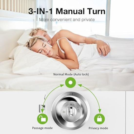 Smart Fingerprint Door Lock – Rechargeable Biometric Door Knob with App Control for Home, Office & Apartment