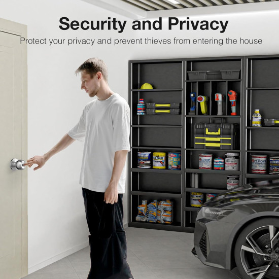 Smart Fingerprint Door Lock – Rechargeable Biometric Door Knob with App Control for Home, Office & Apartment