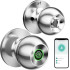 Smart Fingerprint Door Lock – Rechargeable Biometric Door Knob with App Control for Home, Office & Apartment