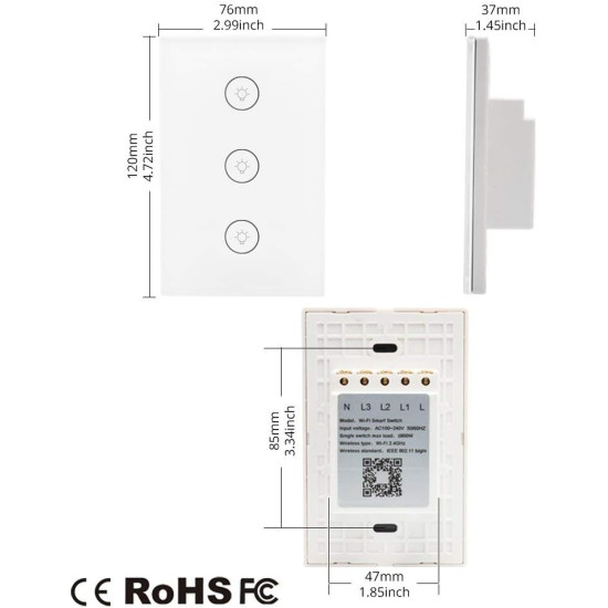 Control Your Lights from Anywhere – WiFi Smart Touch Wall Switch with App & Voice Control