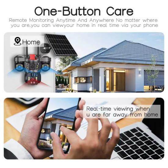 Solar Powered Outdoor IP Camera WIFI Auto Motion Detection Night Vision & Two Way Audio Ptz Security 3k Resolution