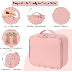 Travel Makeup Bag with LED Lighted Mirror – Portable Cosmetic Organizer for Flawless Beauty Anywhere