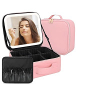 Travel Makeup Bag with LED Lighted Mirror – Portable Cosmetic Organizer for Flawless Beauty Anywhere