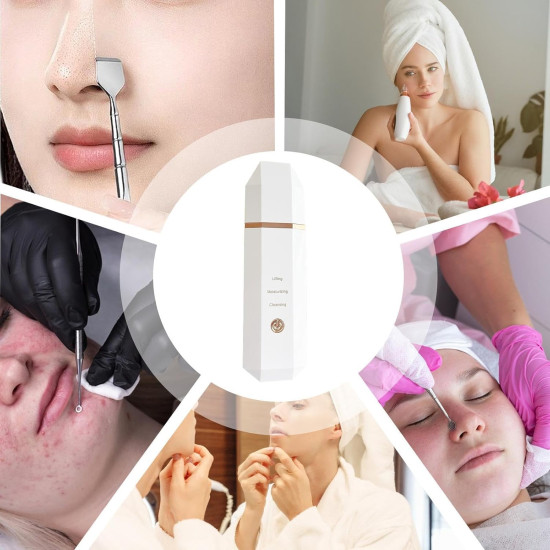 Ultrasonic Facial Skin Scrubber Spatula – Deep Pore Cleansing & Glowing Skin 