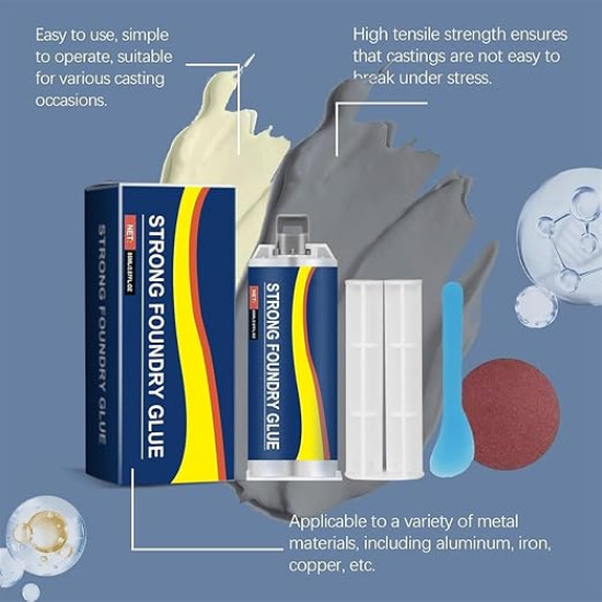 Industrial Metal Repair Welding Glue & Casting Repair Paste – Strong Foundry Adhesive for Metal, Plastic & Steel
