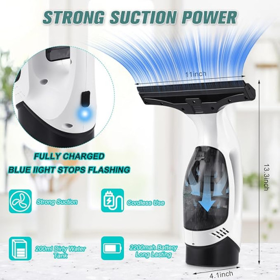 Cordless Glass and Window Vacuum Squeegee Cordless Glass and Window Vacuum Squeegee