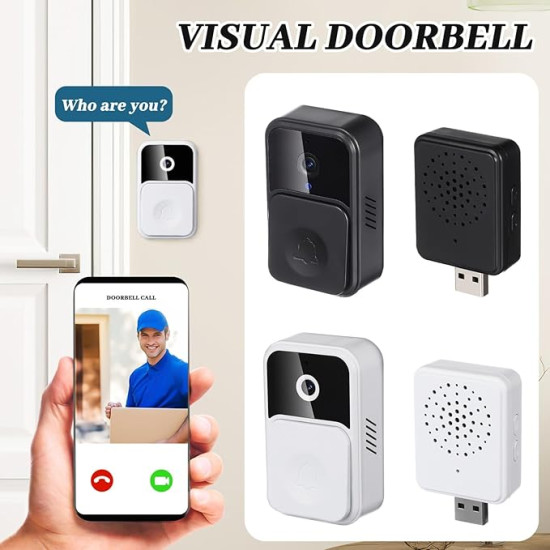 Wireless Smart Doorbell With Camera Night Vision & Adjustable Volume