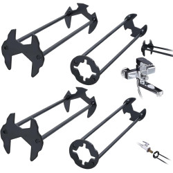 Two (2) Pcs Basin Wrench Multifunctional Sink Wrench 7 Sizes Faucet Tool Plumbers Wrench Universal Socket Wrench Plumbing Tools for Tight Spaces Kitchen Bathroom Home  Two (2) Pcs Basin Wrench Multifunctional Sink Wrench 7 Sizes Faucet Tool Plumbers Wrench Universal Socket Wrench Plumbing Tools for Tight Spaces Kitchen Bathroom Home