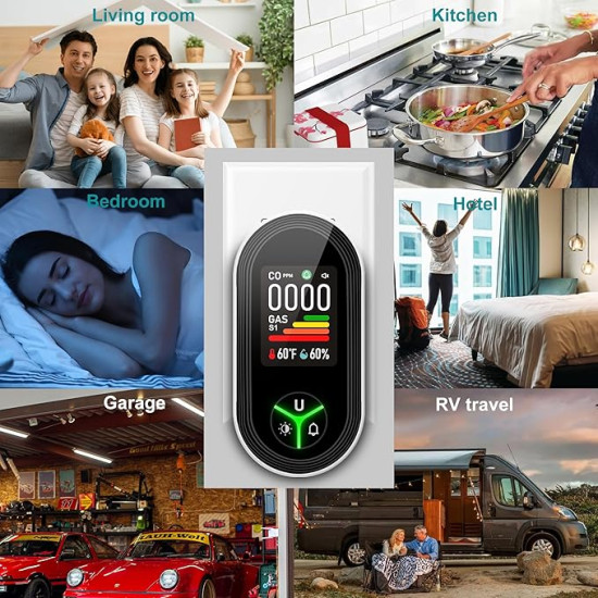 4 in1 Plug in 4-in-1 Natural Gas Alarm & Carbon Monoxide Detectors