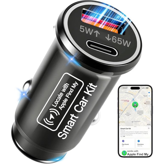Vehicle Tracking & Fast Phone Charging – Smart Car Charger with Built-In Locator  