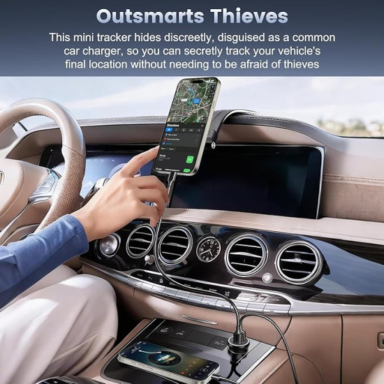 Vehicle Tracking & Fast Phone Charging – Smart Car Charger with Built-In Locator  