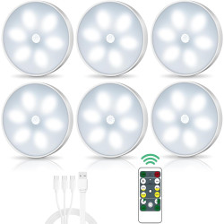 6 pack Rechargeable  LED Lights with remote 6 pack Rechargeable  LED Lights with remote