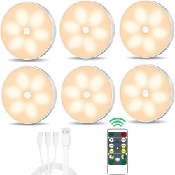 6 pack Rechargeable  LED Lights with remote 6 pack Rechargeable  LED Lights with remote