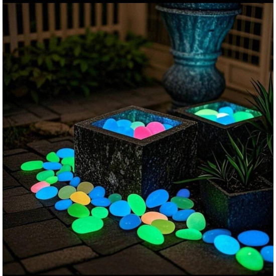 50pcs Colourful Glowing Pebbles 