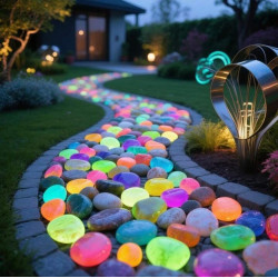 50pcs Colourful Glowing Pebbles