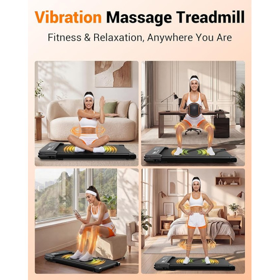 Walk, Work & Burn Calories at Home – 3-in-1 Incline Walking Pad with Vibration Plate 
